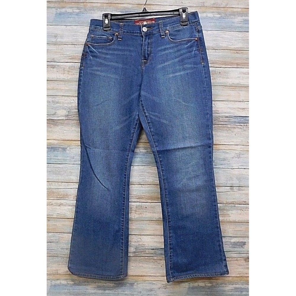 Lucky Brand Sofia Boot Jeans Women Blue Denim Size 8 29 Ankle Flare Boho Stretch